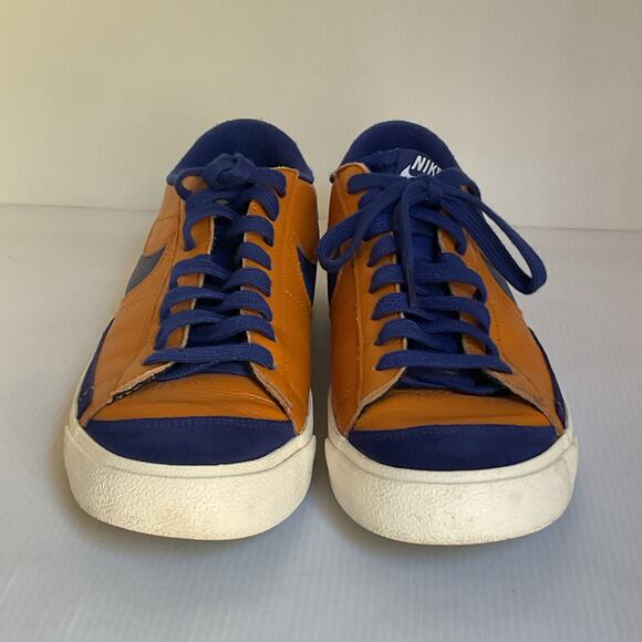 Nike Blazer Low Leather Sneakers Orange Blue Men’s Size 10.5 Retro Nike - Picture 4 of 10